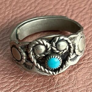Vintage Bell Trading Post Sterling Turquoise Heart Ring